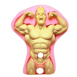 Muscular Bodybuilder Figurine Silicone Mold Male Body Art Resin Soap Wax Moulds - Picture 1 of 9
