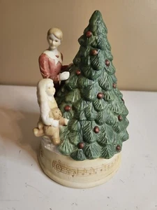 Spieluhr Figur Mama und Kind schmücken Weihnachtsbaum 7" "O Weihnachtsbaum" - Bild 1 von 5