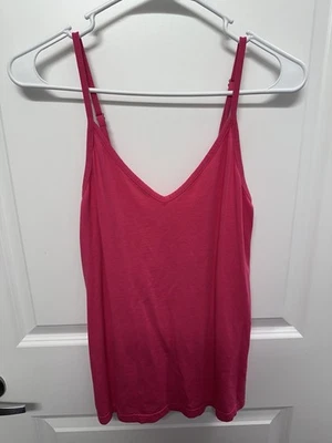 Camiseta sin mangas cami con correa de espagueti ajustable cuello en V rosa roja/rosa para mujer - talla S Foto 1 de 4