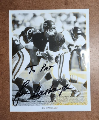 Foto autografiada/firmada de Jim Harbaugh de los Chicago Bears - 8 x 10 - NFL Foto 1 de 4