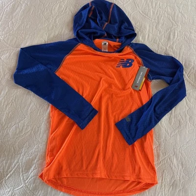 Sudadera con Capucha New Balance Niños Naranja y Azul Manga Larga Talla L Nueva con Etiquetas Foto 1 de 4