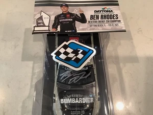 BEN RHODES AUTOGRAPHED 2021 TOYOTA BOMBARDIER LEARJET DAYTONA WIN DIECAST & CARD - Picture 1 of 24