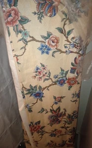 Vintage CUSTOM DRAPES Curtains 2 Panels 90" X 50" PANELS Lined Floral With Ties - Picture 1 of 8