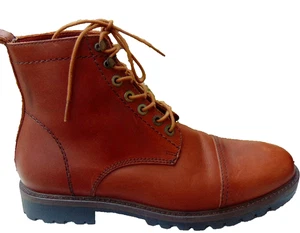 Patina Herren Braun Leder Stiefeletten Stiefeletten Stollen Absatz Zehenkappe Handarbeit ~11 - Bild 1 von 6