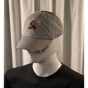 Arizona State Sun Devils Gray Baseball Cap Embroidered Logo Adjustable Strap - Picture 1 of 12