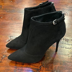 Polo Ralph Lauren Black Women's Suede Ankle Boots Made in Italy size EU 39.5 - Picture 1 of 10