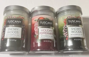 3 nuevas velas toscanas de 18 oz - Navidad bosques nevados y menta navideña edición limitada - Imagen 1 de 7