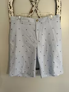Men’s IZOD Shorts Light Blue With Crab Pattern Size 33 - Picture 1 of 6
