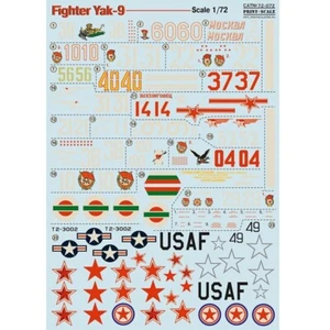 Print Scale 72-072 Decal for airplane 1:72 Yak-9 Waterslide decals - Picture 1 of 24