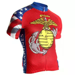 Retro US Marine Corps CYCLING Jersey Short Sleeve Cycling Short Sleeve Jerseys - Picture 1 of 6