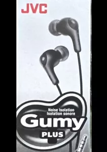 JVC Gumy Plus in-Ear Headphones With Microphone & Remote Control Black NEW - Picture 1 of 6
