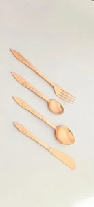 Knife, Fork and Spoon in Stainless Steel Length 20-22.5 cm | ROSE GOLD Color - Picture 1 of 1