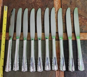 ๐LOT OF 10 MID CENTURY c1951 MAY QUEEN ๐ธ MODERN HOLLOW DINNER ๐ฝ KNIVES - Picture 1 of 8
