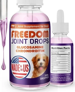 Freedom Joint Drops for Dogs with Hyaluronic Acid for Dog Pain (30 ml Dropper) - Picture 1 of 8