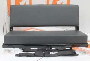 Asiento de banco vinilo gris + cinturones de regazo SE ADAPTA a Land Rover Defender 90/110 Serie 88/109 - Imagen 1 de 4