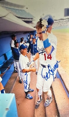 Tommy Lasorda & Mike Scioscia Signed 12x18 Dodgers Photo 1981 WS Champs PSA - Image 1 of 2