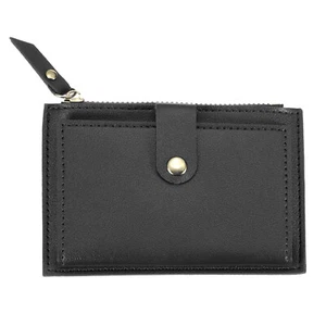 Small Credit Card Holder Coin with Cotton and Zipper for Men(Black) - Picture 1 of 7