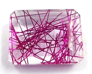 142.70Ct Emerald Pink Rutilated Quartz Certified Transparent Loose Gemstone 5AIW - Picture 1 of 7
