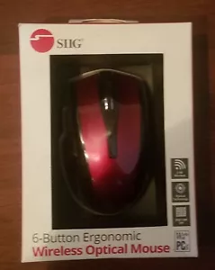 NEW SIIG 6 BUTTON ERGONOMIC WIRELESS OPTICAL MOUSE - Picture 1 of 1