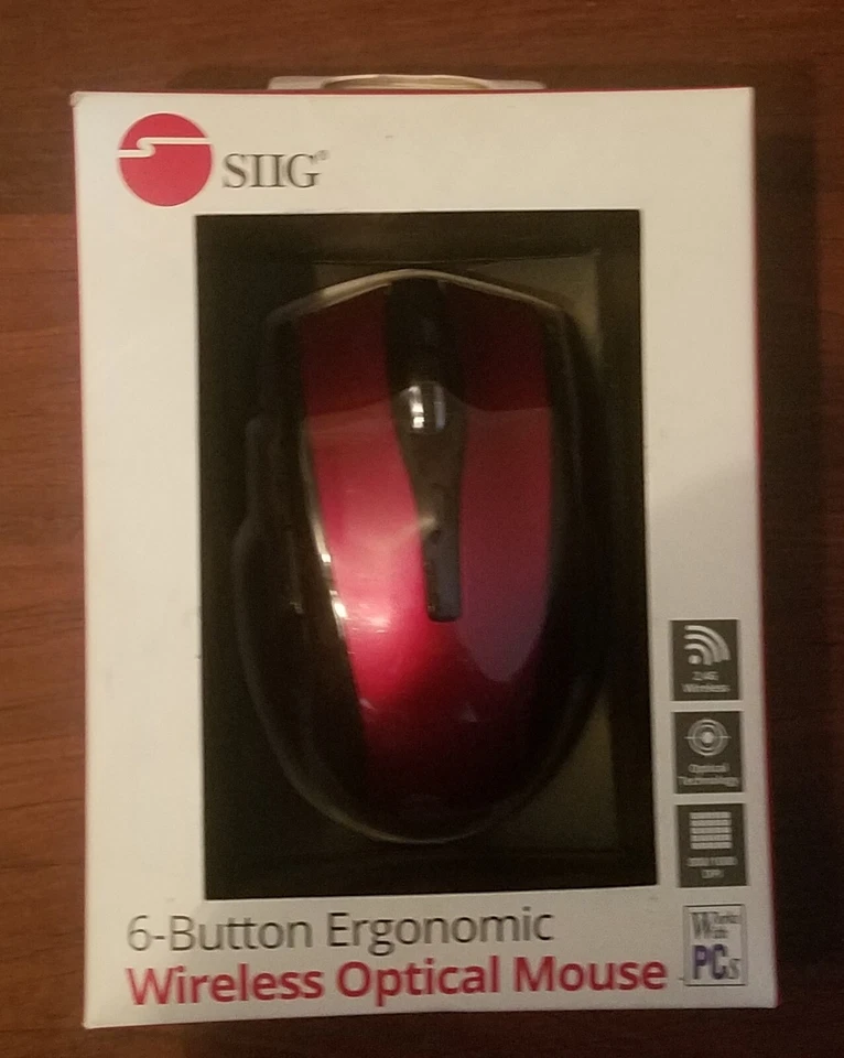NEW SIIG 6 BUTTON ERGONOMIC WIRELESS OPTICAL MOUSE - Image 1 of 1