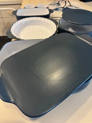 Juego para hornear gres auxiliar de cocina de 8 piezas, va a nevera, horno, lavavajillas Foto 1 de 4