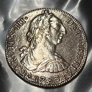 1783 ARGENTO 8 REALES MO Carolus III MESSICO #125 - Foto 1 di 12