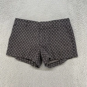 Banana Republic Shorts Womens 2 Patterned Knit Black High Rise Pockets Stretch - Picture 1 of 11