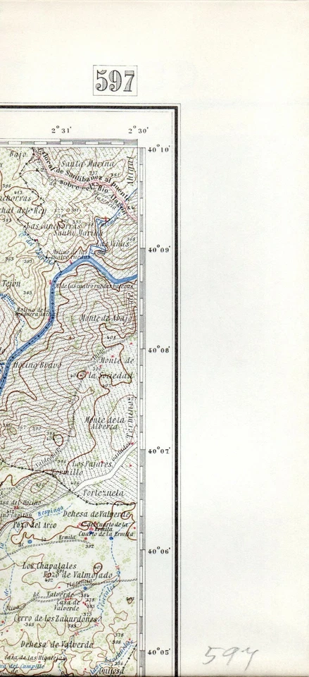 MAPA TOPOGRAFICO "MONTEHERMOSO" 597 ESCALA 1:50000 # 1168 - Imagen 1 de 1