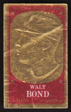 1965 TOPPS WALT BOND 50 GOOD EMBOSSED BASEBALL HOUSTON ASTROS
