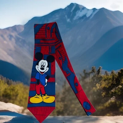 Disney Mickey Mouse галстук стойка шелковый галстук красный и многоцветный 58 «x 4» - Изображение 1 из 4