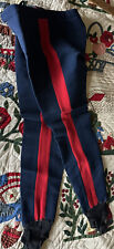 ROFFE Navy And Red Stretch Ski Snow Pant Vintage Zip Front Pocket Sm USA Sharp