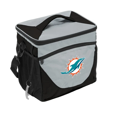 Miami Dolphins 24 Can Cooler Zipper Insulated Tote NFL Cover