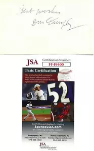 Don Dunphy Signed Authentic Autographed 3x5 Cream Index Card JSA #FF49400 - Picture 1 of 2
