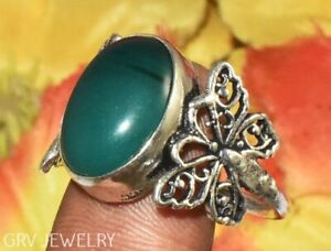 Green Onyx Gemstone Ring 925 Sterling Silver Plated Us Size 11.5" R011-E129