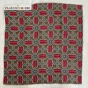 CLARENCE HOUSE Resto di Tessuto Vietri Rosso Cacao Lino Nuovo 17" x 17" - Foto 1 di 6