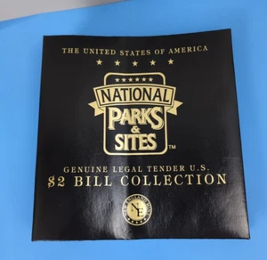 Lot Of 5 National Parks Two Dollar Bills Uncirculated Quarters  With Binder - Picture 1 of 15