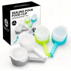Silicone Food Storage Bags & Bag Clips with Pour Spout - Pack of 6 - Reusable, - Picture 1 of 8
