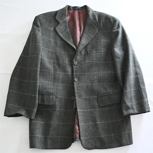 Vtg Gap Small Green Herringbone Tweed Wool Mens Blazer Suit Jacket Sport Coat - Picture 1 of 24