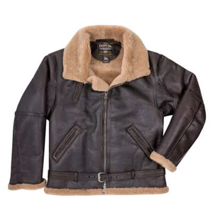 COCKPIT USA RAF Fighter Weight Sheepskin Bomber Jacket Z21W010 USA MADE - Picture 1 of 6