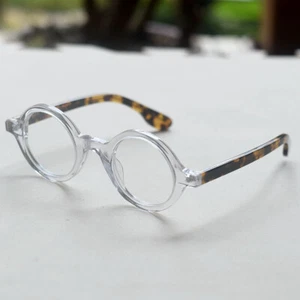 2025 Nuevo Hombre Cristal Redondo Gafas Mujer Cristal Acetato Gafas Piernas Tortuga - Imagen 1 de 10