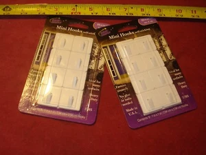 (2285.) Self Sticking 8 Mini Hooks 1" Square-MST 3705 - Picture 1 of 1