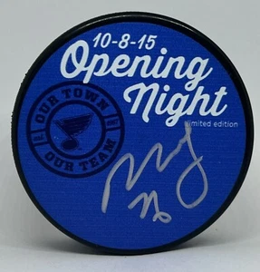 Paul Stastny 2015 Opening Night St. Louis Blues 14 Fund Autographed Signed Puck - Picture 1 of 2