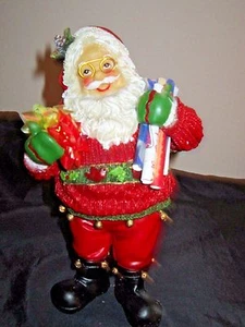 NAVIDAD SANTA CLAUS ENVOLTURA REGALOS ESTATUA ESTATUILLA RESINA 8" - Imagen 1 de 6
