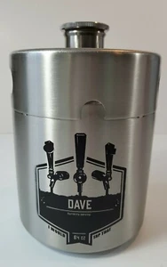 Mancan Mini Keg 64 OZ Portable Stainless Steel Growler Dave I Would Tap That - Picture 1 of 6