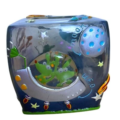 Laura Ashley Space-Themed Ceramic Tissue Box Cover (C72Q) - Image 1 of 4