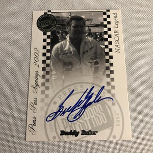 2002 Press Pass Signings Buddy Baker Nascar Legend Auto Autograph Card Signed
