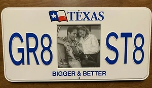 Vintage Great State of Texas License Plate Picture Frame Burnes of Boston A5 - Imagen 1 de 12