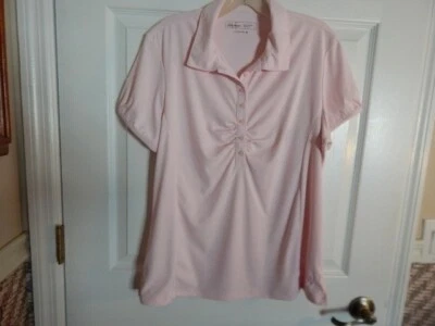 Lady Hagen Hydro-Dri Short Sleeve Breast Cancer Logo Pale Pink Top (L) - Image 1 of 4