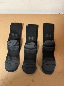 Under Armour Crew Socken Herren schwarz grau atmungsaktiv Performance (3 Paar Pack) - Bild 1 von 4
