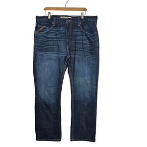 Ariat M5 Legacy Straight Fit Denim Jeans Distressed Dark Wash Men Blue 40x30 - Picture 1 of 24
